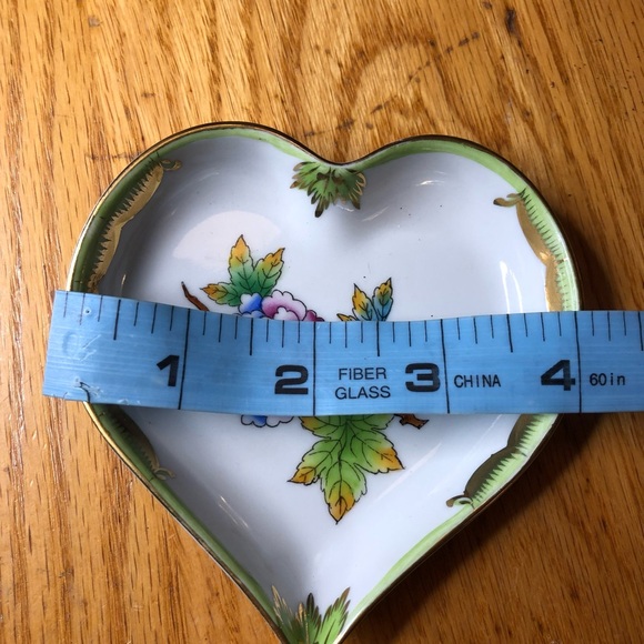 VINTAGE Herend Porcelain Floral Heart Trinket Dish 7703, Hungary - Picture 7 of 7